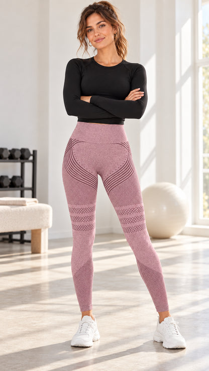 Legging Taille Haute à Motifs Texturés